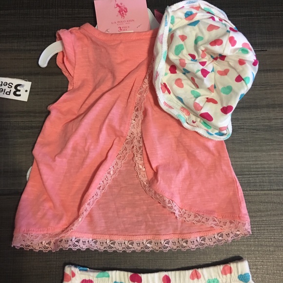 U.S polo Assn. baby girl shorts/Top Set - Picture 3 of 5